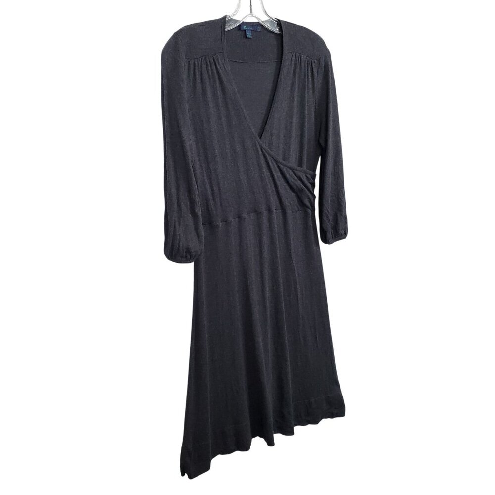 Boden Size 16R 16 Dress Light Knit Sweater Mock Wrap Midi Silk Cashmere Blend